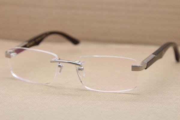 2017 New Rimless Mbybach Eyeglasses square THE ARTIST Black Buffalo Horn Eyeglasses Men popular Metal Glasses Size:56-18-135mm