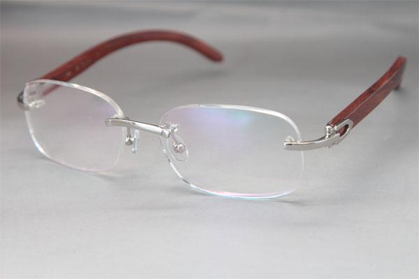 Hot Rimless Gold Wood 8200757 Eyeglasses designer glasses frames women Decor Wood frame Frame Size: 56-18-135mm