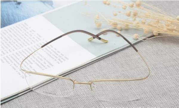 Ultra-light B-titanium eyebrow semi-rim eyewear frame54-18-145Memory no-scew frame for prescription glasses full-set case