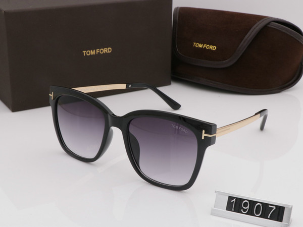 The latest selling popular fashion men sunglasses 1907 square plate metal combination frame top quality lens with box case