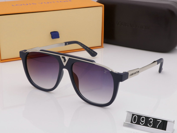 The latest selling popular fashion men designer sunglasses 0937 square plate metal combination frame top quality anti-UV400 lens with box