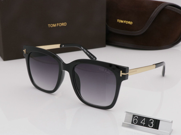 Top Qualtiy New Fashion 643 Tom Sunglasses For Man Woman Erika Eyewear Ford Sun Glasses With Original Box