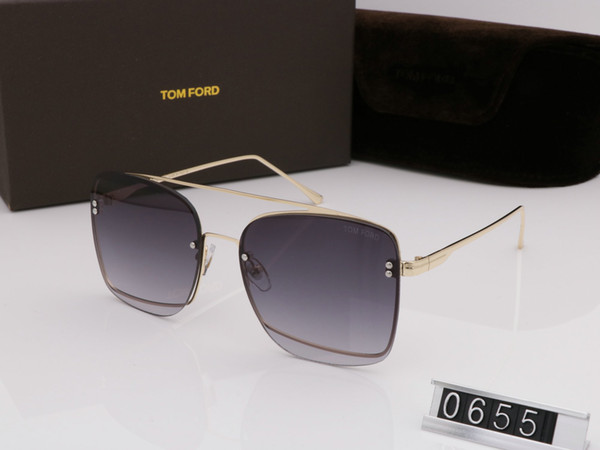 Top Qualtiy New Fashion 0655 Tom Sunglasses For Man Woman Eyewear Ford Sun Glasses With Original Box