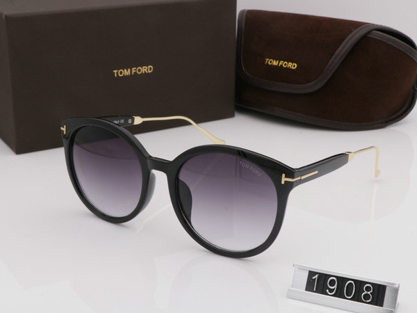 The latest selling popular fashion men sunglasses tom 1908 square plate metal combination frame top quality lens ford with box case