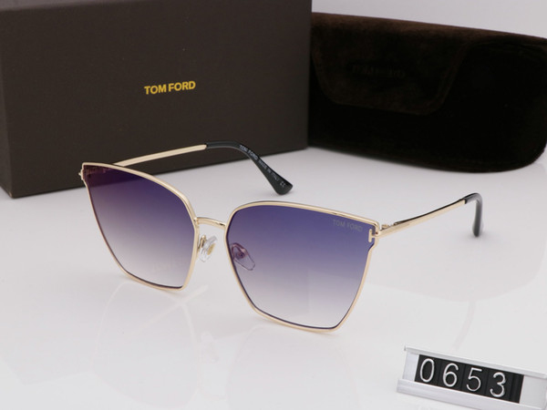 Top Qualtiy New Fashion 0653 Tom Sunglasses For Man Woman Eyewear Ford Sun Glasses With Original Box