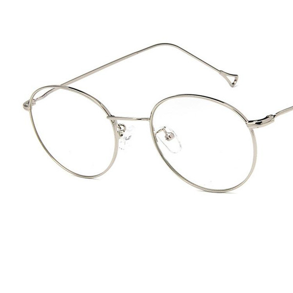 The New Style of Round Metal Eye Frame Korean Trend Joker Style Plain Glasses Student Glasses Frame Hipster Necessary