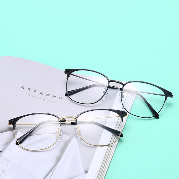 Men's flat mirror wholesale 80202 metal retro flat mirror square spectacles men and women universal spectacle frame