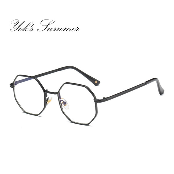 Yok's High Quality Anti Blue Ray Computer Gaming Glasses Men Women Brand Designer Polygon Alloy Glasses Frame Reading Eyeglasses WL045