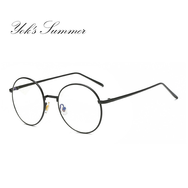 Yok's Brand Designer Glasses Small Round Women Men Anti Blue Ray Computer Glasses Retro Eyeglasses Frame With Prescription Mirror UN041