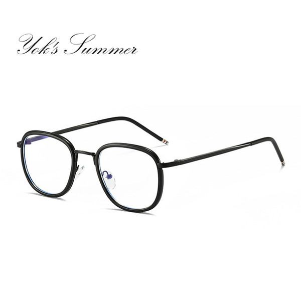 Yok's Anti Blue Ray Computer Gaming Glasses Women Men Thin Round Metal Reading Eyeglasses Brand Designer With Prescription Mirror UN053