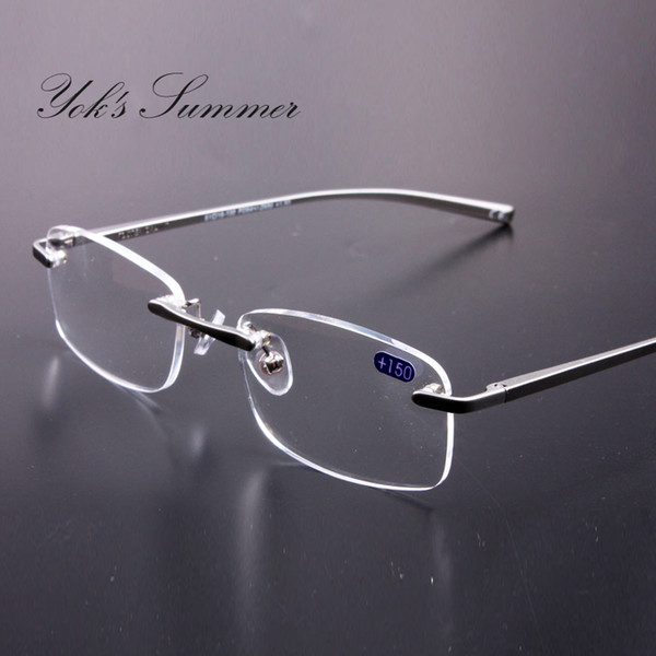 Yok's Rectangl Reading Men Rimless Aluminum Eye Glasses Frame Women Optical Prescription Glasses For Computer HH010