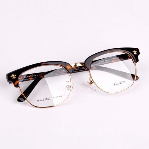 NEW brand black&gold mens semi rimless eyeglasses frames Carfia 5316 metal half frame clear lens glasses optical free shipping