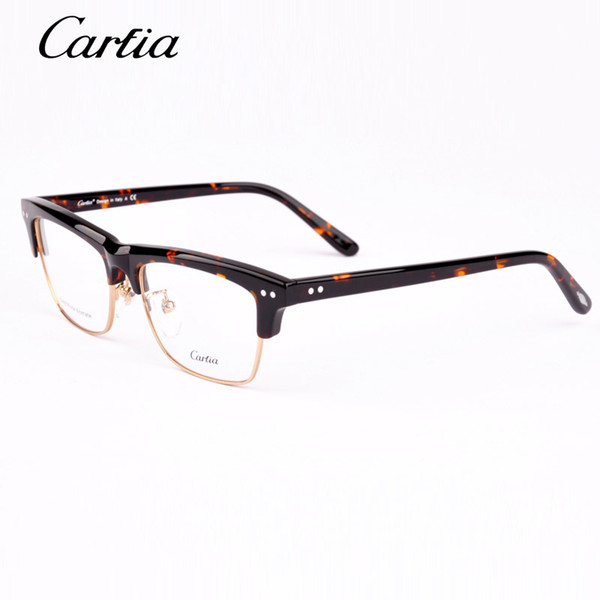 Carfia glasses frame for men and women 5318 computer reading glasses metal plank frame oculos de grau prescription eyewear with case