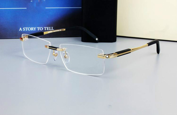 0349 Brand Design Rimless Glasses Wide Spectacle Men Square eyeglasses frames Titanium glasses prescription lens optical frame eyewear MB