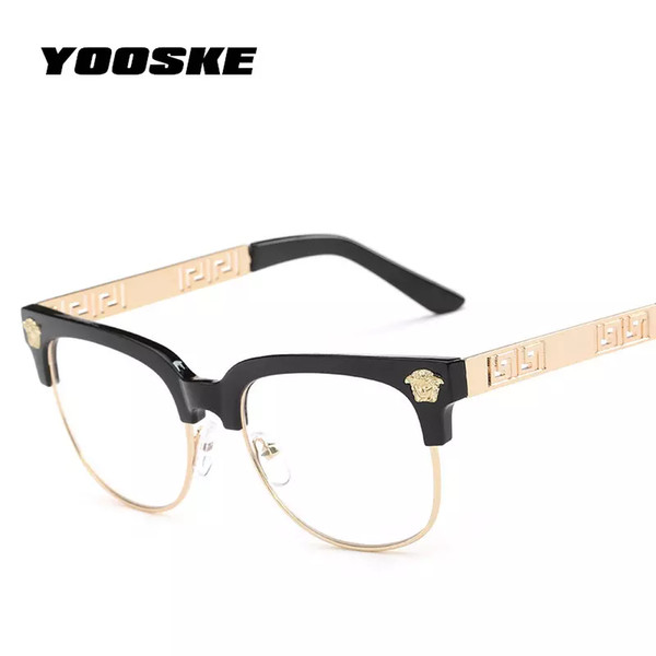 YOOSKE Fashion Clear Sunglasses Women Men Optics Prescription Spectacles Frames Vintage Plain Glass Eyewear Women Brand Designer