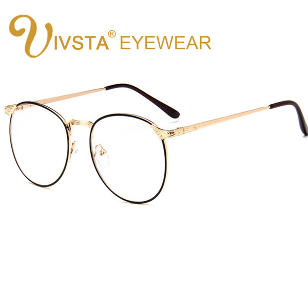 IVSTA Oversized Glasses Men Fashion Big Large Gold Metal Optical Frame Degree Prescription Lenses Myopia Round oval spring hinge