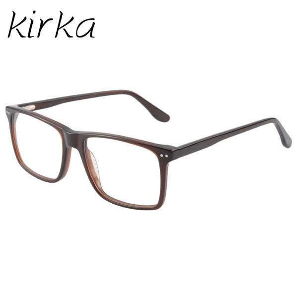 Kirka Classic Men Eyewear Frame Brown Acetate High Level Quality Glasses Frames Men Nail Decoration Optical Reading Glasses