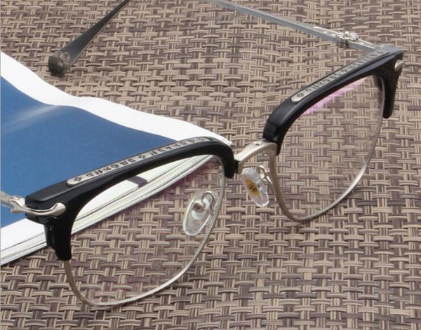 2018 Glasses frame TR90 fashionable retro square, flat light mirror, half frame with myopic glasses frame.