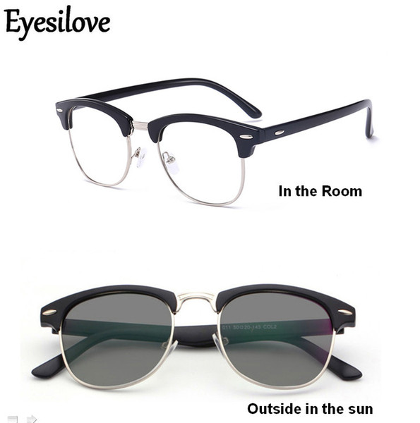 Eyesilove classic Finished photochromic glasses myopia glasses Nearsighted with Sensitive Lenses Transition Lenses grey