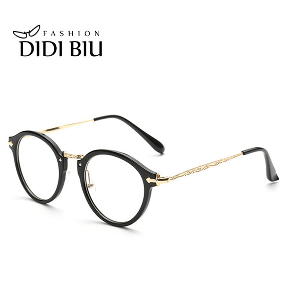 DIDI Thin Eye Glasses Frames Goggles Gold Flower Round Metal Eyeglass Frame Women Prescription Eyewear Optical Frame Oculos W525