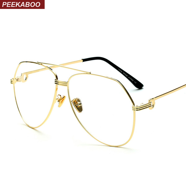 Peekaboo gold eyewear frames men brand designer high quality flat top clear lens men eye glasses frames for women