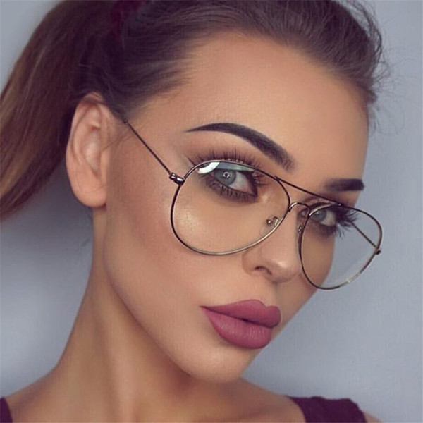 Luxury brand Pilot glasses Metal Frame Sunglasses Classic Optics Eyeglasses Transparent Clear Lens Women Men Eye Read glasses