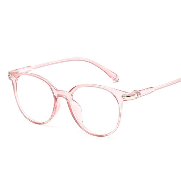 Korean Fashion Clear Glasses Frame Anti Blue Light Glasses Women Fake Glasses Pink Optical Eyeglasses Frame Transparent Oculos