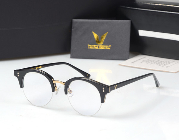 Wholesale- Gentle Pavana Metal Half Frame Glasses Frame Retro Woman Men Reading Glass UV Protection Clear Lens Computer Eyewear Eyeglass