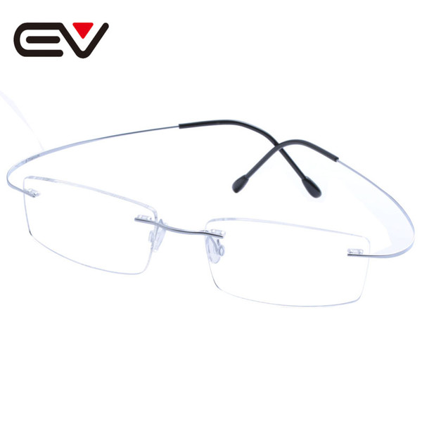 Fashion Man Women Titanium Rimless Eyeglasses Frames Ultra-light Elastic Optical Glasses titanio gafas sin montura marco EV1356