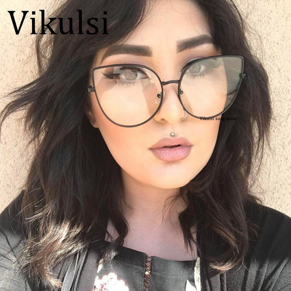 New Cat Eye Optical Glasses Frames Women Brand Design Clear Lens Glasses With Transparent Women Spectacles lunette femme