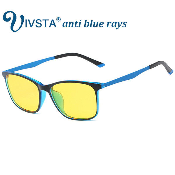 IVSTA Anti Blue Rays Gaming Glasses Men for Computer Phone Flexible TR90 Orange Blue Super Light Thin Square Custom Grade degree