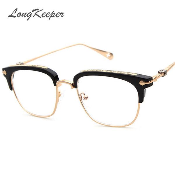 Wholesale- 2017 Brand Designer Gold Metal Eyeglasses Frame For Women Men Oversized Square Eyeglass Frames Eyewear With Detachable Lens 873