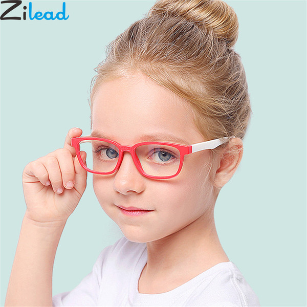 Zilead 2018New Baby Anti-blue Light Silicone Glasses Brand Children Soft Frame Goggle Plain Glasses Kids Eye Fame Eywear Fashion