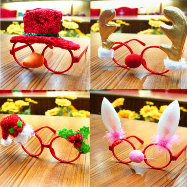 2018 new handmade creative Christmas ornaments glasses frame glasses decoration party party decoration supplies Christmas children gifts