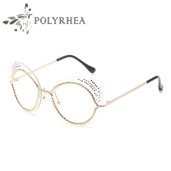 2018 Cat Eye Glasses Metal Frame In Men Women Club Optical Glasses Master Frame Designer Eyeglasses Master Reading Glasses With Cases Box