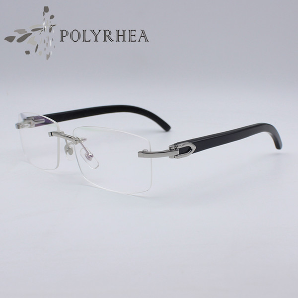 Black Buffalo Horn Glasses Gold Rimless Optical Sunglasses Men Women Brand Designer Glasses Carving Eyewear Frames With Box And Cases