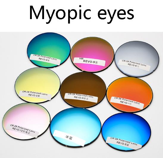 2018 New Sunglasses 1.50 refracvtive index Colorful Lens Customized RX Power Prescription Myopia Polarized Lenses UV400