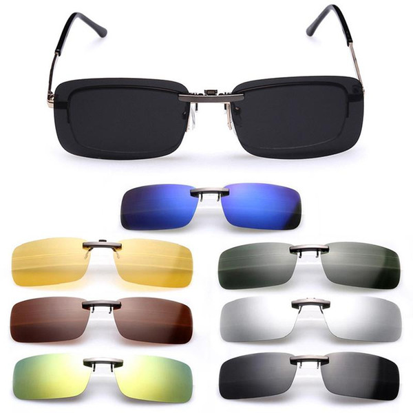 Polarized Clip On Sunglasses Men Driving Night Vision Lens Sun Glasses Male Anti-UVA For Women & Man Oculos