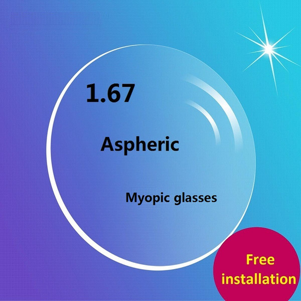 1.67 aspherical ultra-thin myopia resin eyeglass lenses Green film CR-39 film wear-resistant coated colored lenses for eyes