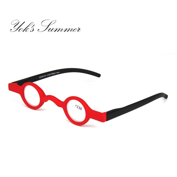 Hot Small Round Mini Reading Glasses Vintage Red Black Plastic Little Frame Readers Eyeglasses Diopters +1.50 +2.00 +2.50 WL1088