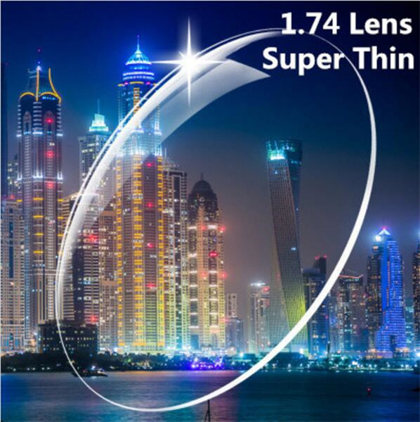 2 pcs ,Radiation protection Index 1.74 Clear lens Optical HMC, EMI Asphere anti UV Myopia hyperopia prescription lenses