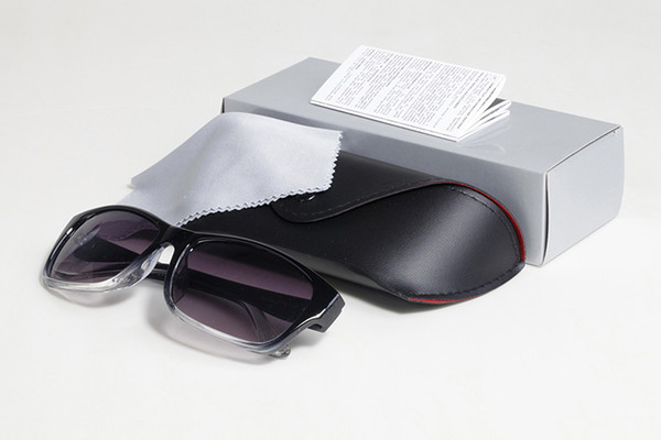 Rectangular sunglasses gradient temple sun glasses full frame eyeware Plastic lens barrel eyeglasses with case and box