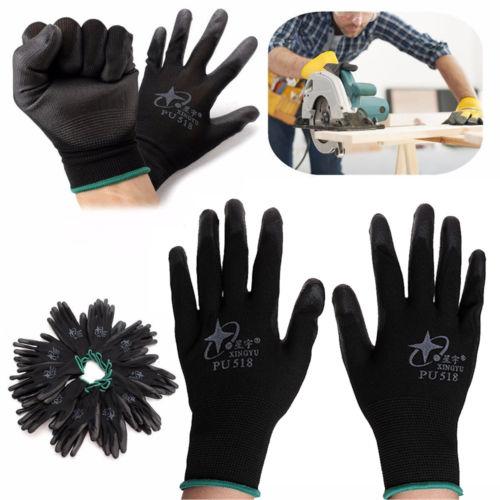 2018 New Wholesale 12 Pair Nitrile Coated Working Gloves Nylon Safety Labour Factory Garden Repair Protectore Gloves Fashion Hot