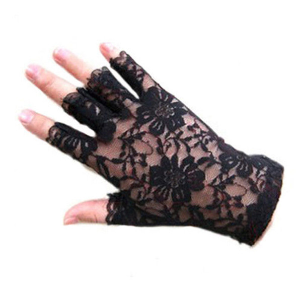 Wholesale- 2016 Women vintage Amazing Goth Party sunscreen Sexy Dressy Lace Gloves anti-uv Mittens Fingerless Style