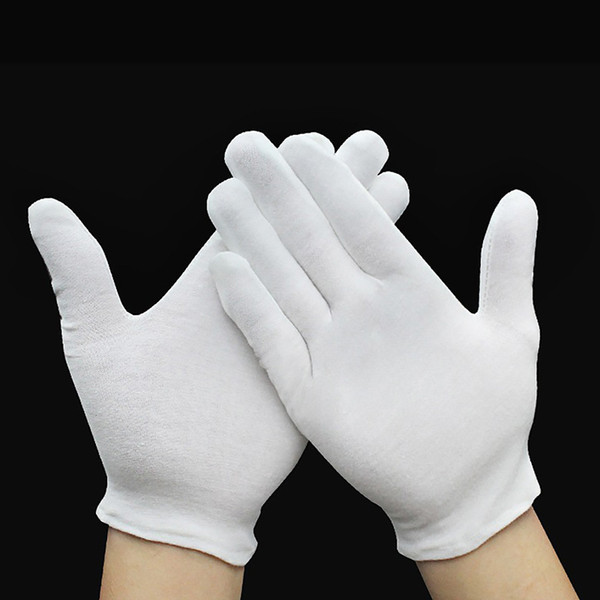 12 Pairs White Inspection Cotton Lisle Work Gloves Coin Jewelry Lightweight New