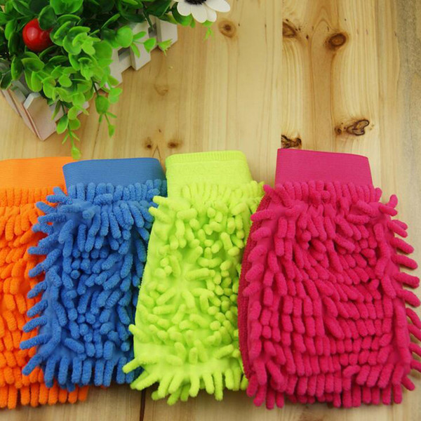 1PC Elastic cuffs Chenille Coral Velvet Car Wash Dust Removal Glove Car Wash Tools Cleaning Supplies Cloth Towel Glove L22