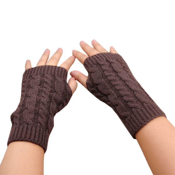 Women Gloves Stylish Hand Warmer Winter Gloves Women Arm Crochet Knitting Faux Wool Mitten Warm Fingerless Femme