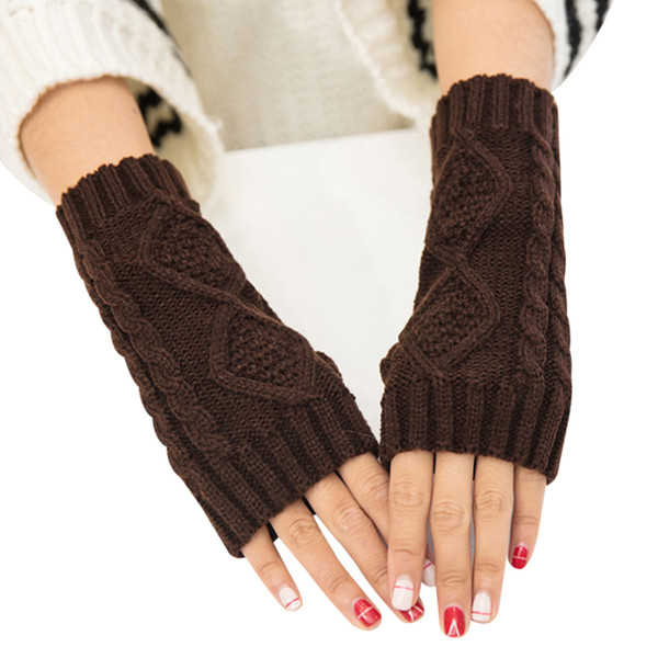 Fashion Design Women Winter Half Finger Fingerless Gloves Wrist Arm Hand Warmer Knitted Mittens For Girl Hand Warmer Gloves