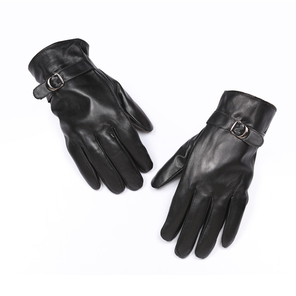 Men's leather gloves, sheepskin gloves winter warm .