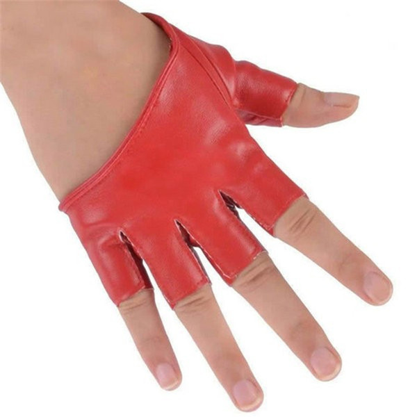 Fashion Half Finger PU Leather Gloves Ladys Fingerless Driving Night Club Pole Dancing Show Gloves Factory Wholesale